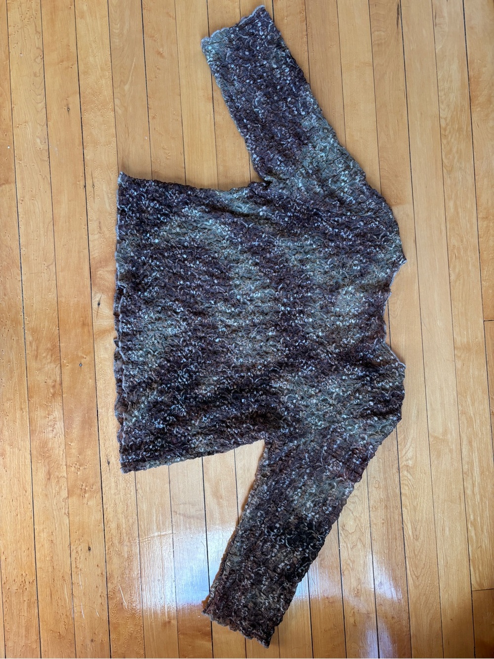 EUC Vintage Y2K Surrealist V-Neck Sheer Mesh Lace Textured Top | Women’s XL-XXL - Picture 12 of 16